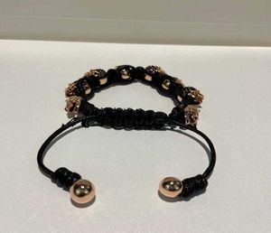 Brand Vintage Fashion Jewelry Copper Black Rope Chain Skull Bracelet Fashion Praty Jewelry Big Cuff Bracelet Vintage Design1101757