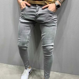 Men's Jeans New Mens Tight Elastic Hawaiian Spring/Summer Casual Trend European and American Fashion Q240509