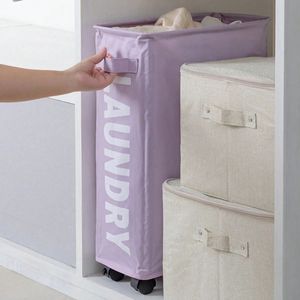 1PCFoldable Dirty Laundry Basket para banheiro doméstico Organizador de armazenamento de roupas estreitas TAT ​​de ioga com PUL 240510