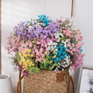 Kwiaty dekoracyjne 65 cm 90heads sztuczny plastikowy gipsophila DIY Kwiatowy bukiet na wesele dom do domu dekoracja salonu