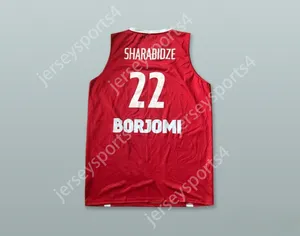 Anpassad Nay Mens Youth/Kids Giorgi Sharabidze 22 Georgia Red Basketball Jersey Top Stitched S-6XL