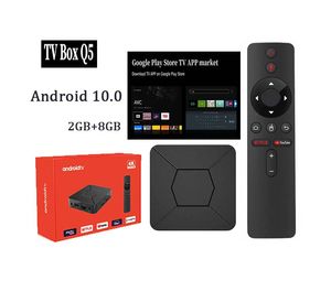 ホット新しいテレビボックスQ5無料テスト2GB+8GB AllWinner H313 4Kクアッドコアアーム皮質A53 GPU G31 2.4G+5G 4K