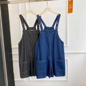 Kvinnor Jumpsuits Rompers Denim Jumpsuits Women Overdimased Casual One Piece Outfit Women PlaySuits Vintage Overalls For Women Solid Blue FivePoint Pants Y24055PBG