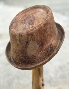 Men Leather fedora chapéu cavalheiro chapéu de porco liso para papai jogador jazz big 4size s m l xl5610819