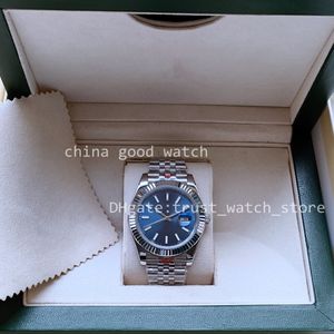 Super Watch Blue Dial Mens Automatic Movement 41 MM Watch Classic Factory Watches 904L из нержавеющей стали Новые юбилейные ремни.