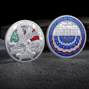 2024 Donald Trump Moneta Presidente Termine Commemorative Craft Keep America Great Metal Badge
