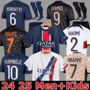 24 25 MAILLOT DE FOOT MBAPPEサッカージャージーコロムアニO.デンベレアセンシオハキミウガルテフットボールシャツ23 24 HOMMES ENFANTS MEN KITS KIT LEE KANG