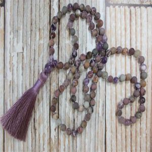 PENDANTI 8mm Ametista naturale nappe viola 108 perle Yoga Yoga Mala Pace Dimlui bambini Hipster Trendy unisex Classic contemporaneo