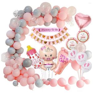 Partydekoration Babyparty -Dekorationen Mädchen rosa Luftballons Set für seine Banner