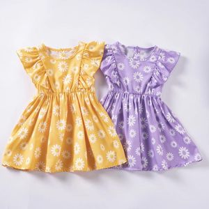 Girl Dresses Toddler Summer Modello floreale Dress Solleve Cash Chave Gonna 1-5t