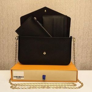 Луиза Viuton Новый набор из 3 частей роскошные сумочки цепочка на плечах дизайнеры мешков с мешками в стиле сумок и кошелек новый стиль 283K
