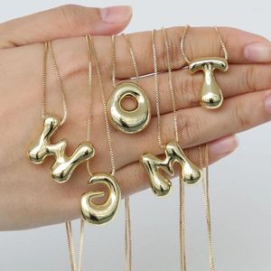 Anhänger Halsketten Persönlichkeit glatter klobiger Ballon Erstes A-Z-Brief Halskette Halskette Blase Alphabet Valentinstag Geburtstagsgeschenkschmuck Schmuck