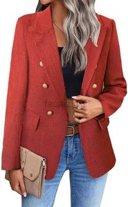 Kameczki Obiterwear Plusy Plus Designer Jackets Mina Self Women's Casual Coat 2024 Spring Front Open Business Prace Grube Tweed Plaid Kurt Suit (S-XXL)