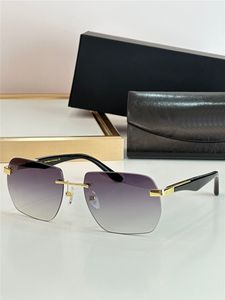 Novo design de moda masculino óculos de sol Artista II requintado k moldura de ouro sem aro lente polígono lente simples e generoso
