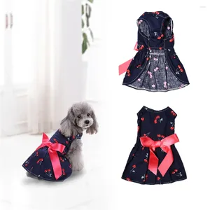 Odzież dla psów Bezpośrednia sprzedaż wysokiej jakości wzorów wiśni jednoczęściowa sukienka szczeniaka Pet Księżniczka Summer i wiosenna kamizelka 1PCS