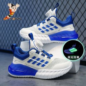 Astro Boy Çocuk Single Button Boys Nefes Alabilir Gece Glow Kızlar Mesh Spor Ayakkabıları Yaz için Yeni Ürün 2024
