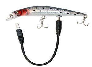 USB -wiederaufladbare LED zuckende Fischköder Elektrische Köder lebensee Vibrate Fishing Lure Triple Reble Hook Elektronische Fischerei Baits1099119