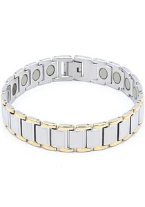 L rostfritt stål armband ip 18k guldfärg armband 4 i 1 Energelement Bangle Magnetic Healthy Care Armets Simple Fashi2713246