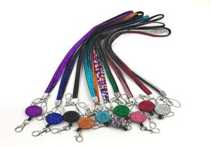 Keychains Neck Bling Rhinestone Lanyard Retractable Strap Badge Reel Phone Key Holder Sweater Chain Long Pendant Necklace Glitter 4268521