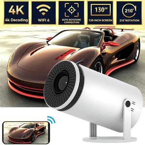 Проекторы беспроводной автобусный проектор HD 4K Android 12 Wi -Fi6 1280 * 720p 210rotation Outdoor Home Cinema Videy Projector J240509