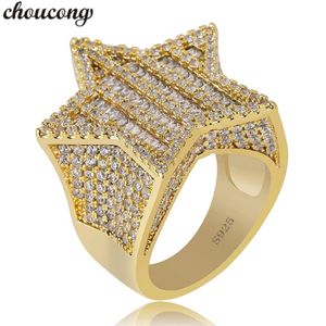 チョウコンスター男性ヒップホップリングPave AAAA CZ 925 STERLING SILVER ANNIVERSARARY PARTY BAND RINGS FOR MEN ROCK ICECE OUT JEWELRY 244E