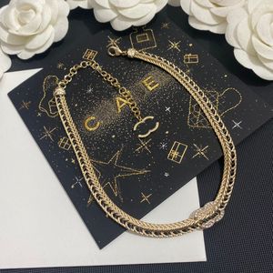 Designer Luxury 18k Gold Plated Necklace Fashion Brand Trendy Design High Quality Necklace With High Quality Diamond Inlay Necklace Box