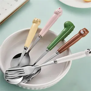 Forks Snack Cake Dessert Fruit Coffee Mixing Spoon Stainless Steel Dinnerware Fork Special Gift Scoop Home Flatware