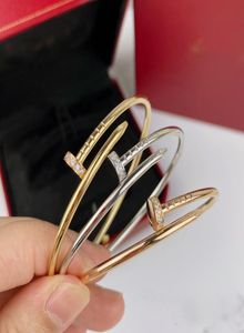 Small version Nail series diamond French luxury brand bangle Sterling silver material gold plated 18K never fade official replica 9101343