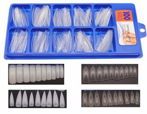 100 st False False Nail Tips Naturliga franska tips för nagel akryl transparent falska halva nagelpetsar förlängning fingerverktyg manikyr7069180