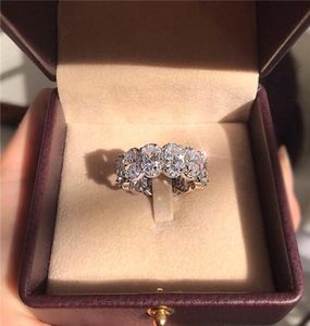 Lady Lady Promise Ring 11pcs Oval Cut Diamond 925 Sterling Silver noivado Anel de casamento para mulheres Jóias de festa6948820