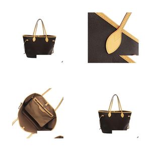 Womens Shop Tote With Small Clutch Genuine Leather Shoder Bag 40996 Drop Delivery Dhhgu