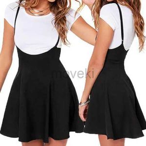 Urban Sexy Dresses Hot selling solid casual summer womens mini hanging skateboard machine high waist pleated adjustable shoulder strap dress plus size S-2XL d240510