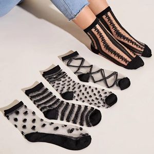 Kadın SOCKS 5 Çift Kadın Dantel Yaz Modası Seksi Şeffaf İnce Slip Slip Non Slip Ultra-İnce Kadın Ayak Bileği Çorap