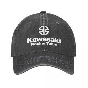 Ball Caps Sport Racing Motosikletler Kawasakis Beyzbol Kapakları Vintage Sıkıntılı Pamuklu Güneş Kapağı Unisex Style Tüm Mevsimler Kapaklar Şapka Y240507