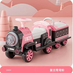 Barnvagnar# Childrens Electric Small Train Fjärrkontroll Baby Spray Toy Double Drive laddningsbar åktur på bilen T240509