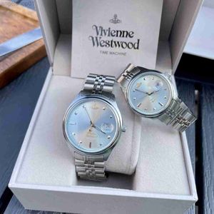 Empress Dowager Broken Ice Blue Quartz Watch Women British Style Waterproof Calendar Fashion Romantyczna para Watchgjnb