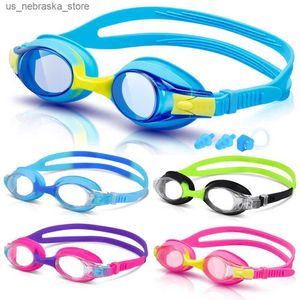Óculos de mergulho óculos de natação para crianças de 3 a 14 anti-neblina 100% Proteção UV Transparente Free Free Ajusta Ajustável Q240410