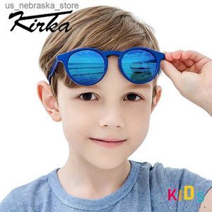 Solglasögon flexibel ny polarisation barn 7-12 år gamla pojkar baby flickor tr90 uv400 skuggblå glas q240410