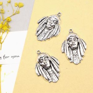 Zauber 10pcs 22x32mm Pharao -Anhänger und Halsketten Accessori für Frau DIY Juwelri Antique Silber Farbe