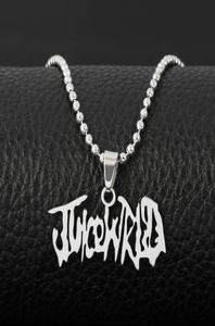 Hip Hop Rapper Juice WRLD Halsband Strand Pärlor Kedja Rostfritt stål Letter Pendant Necklace Jewelry Fans Gift Femme Mujer Y03013253228