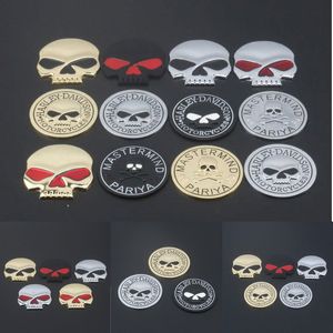 2024 New Car 3D Metal Skull Logo Sticker Modified Alloy Skull Stickers Car Body Tail Stickers Motorcycle Emblem Badge Decals Logo