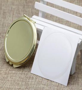 Specchio compatto in oro da 62 mm Blank Hickeding Mirror Adesivo epossidico SET DIY Set M0832G DHL 3493275