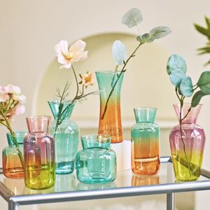 Vaso da tavolo in vetro mini vaso creativo fiore decorativo bottiglie di vetro centrotavola per arredamento per la casa decorazione del vaso casa 240510