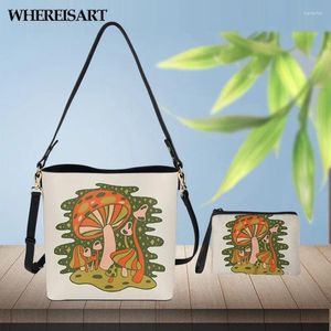 Umhängetaschen, in denen luxuriöse Handtaschen Frauen hochwertiger Wald von Pilzen gedruckte Damen Messenger Bag Sack A Main