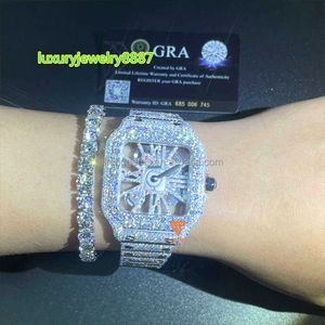 Top hip hop Moissanite diamond watch Hip Hop Bust Down 41mm Mens Mechanical Watches Honeycomb Set Vvs Moissanite Watch Hip Hop Iced Out Luxury Watch