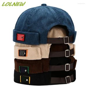 Berets Brimless Men Hat Docker Beanie Sailor Cord Hats Cap Spring Autumn Retro Regulowane kobiety Hip Hop