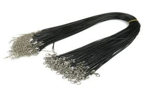 15 mm läder smycken kedja svart läder sladdvax rep diy halsband rep 45 cm hummerlås smycken tillbehör7813685