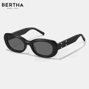 Okulary przeciwsłoneczne Bertha Okulary przeciwsłoneczne Nowe retro okulary przeciwsłoneczne Premium UV Ochrona Ochrony Women Tide Advanced Sense Slim Elegance Eyeglass J240508