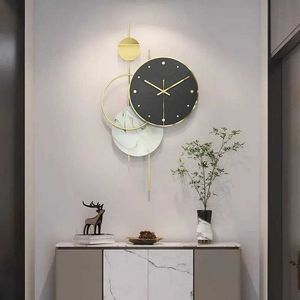 Wall Clocks Art Decor Clock Living Room Gold Digital Luxury Black Modern Design Silent and Unique Reloj De Pared Decoration Q240509