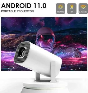 Proiettori Hongtop smart mini proiettore Android 11 WiFi6 Supporta 4K 1080p BT5.0 Proiettore 1280 * 720p Home Theater Proiettore portatile J240509